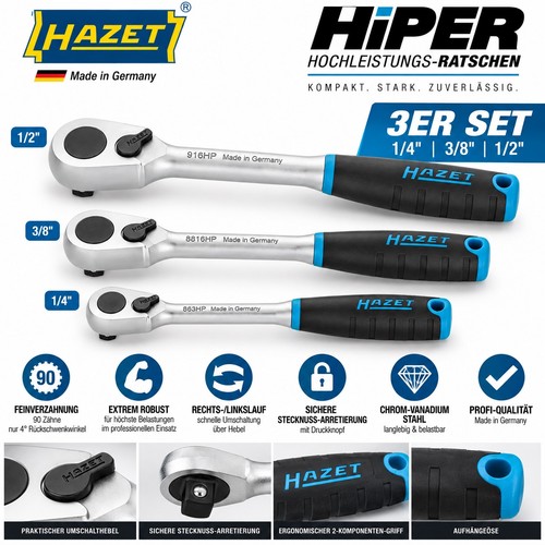Hazet hiper knarren - set, 1/4